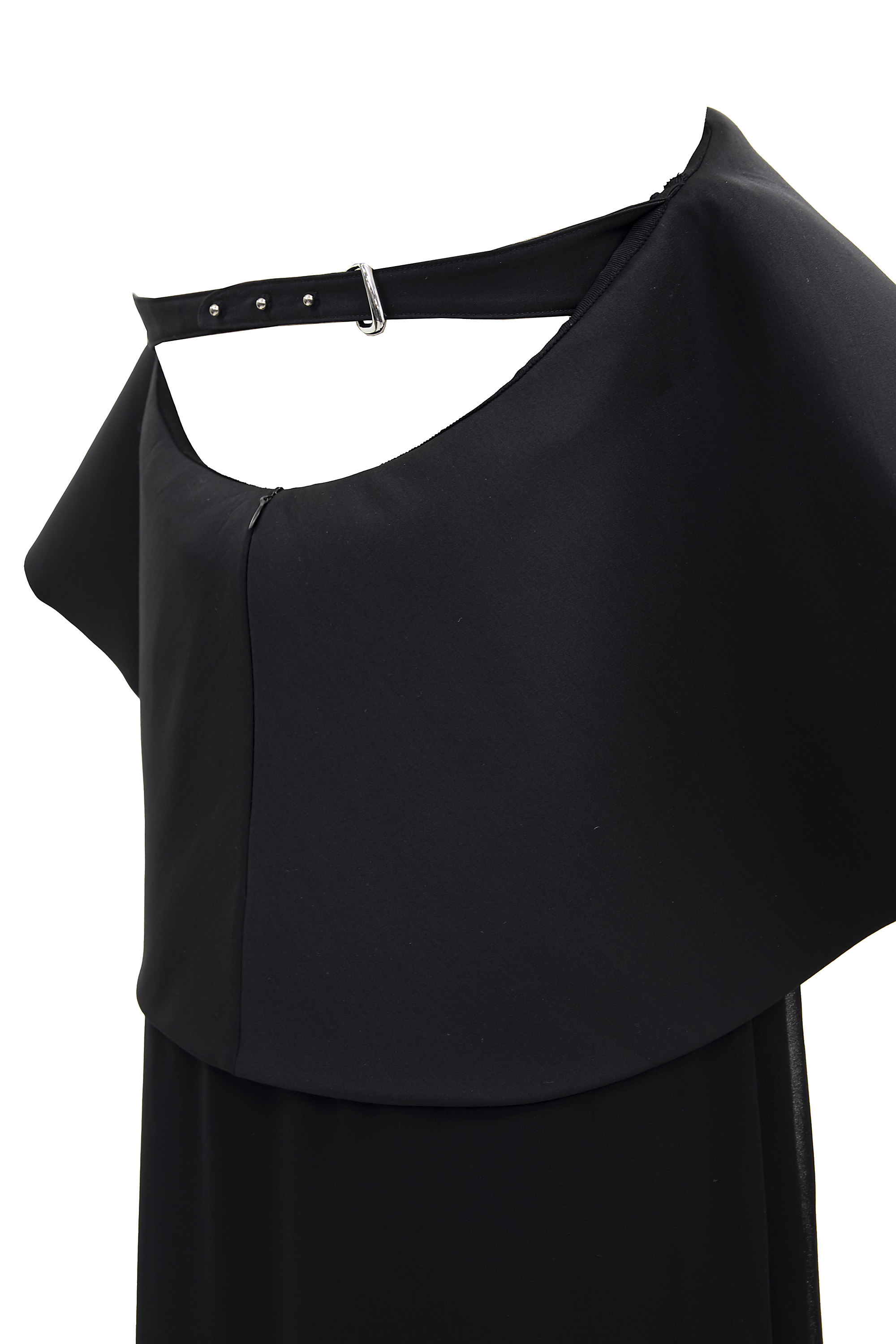 Jacquemus］ストラップレスシフォンドレスVela gown-ブラックを